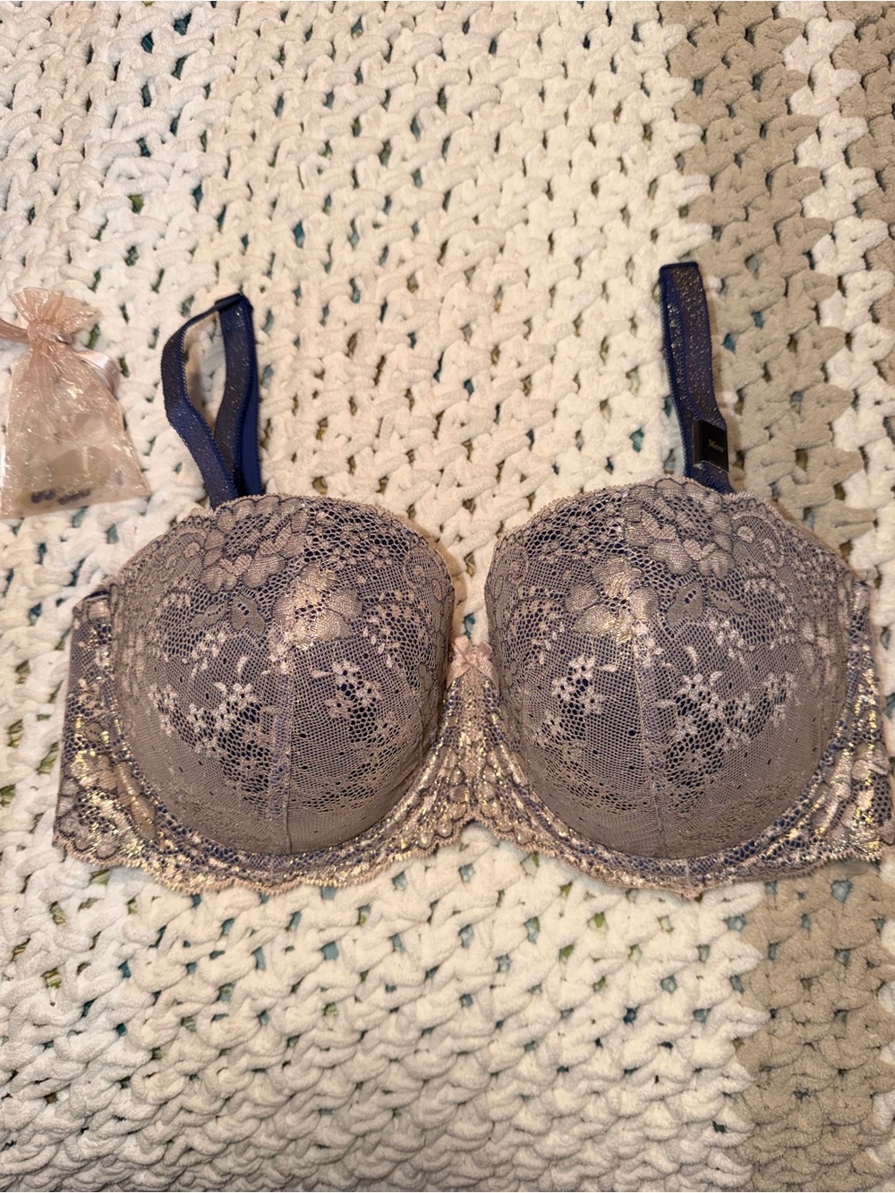 Victoria's Secret dream angels multiway Lace Bra with Navy Straps